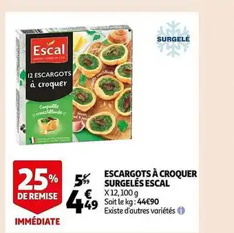 Auchan Escargots à croquer surgelés escal offre