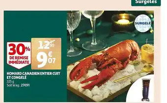 Auchan Homard canadien entier cuit et congelé offre