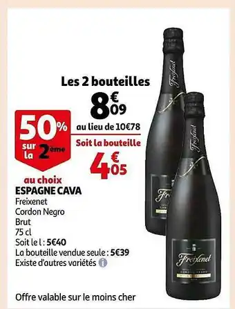 Auchan Espagne cava freixenet offre