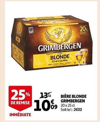 Auchan Bière blonde grimbergen offre