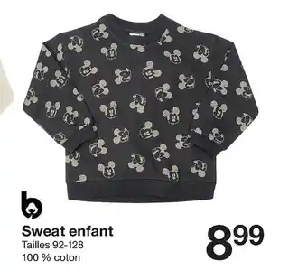 Zeeman Sweat enfant offre