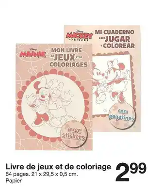 Zeeman Livre de jeux et de coloriage offre