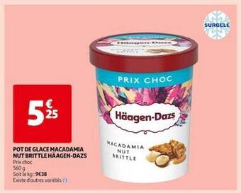 Auchan Pot de glace macadamia nut brittle häagen-dazs offre
