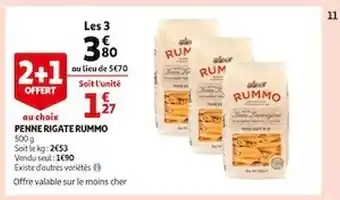 Auchan Penne rigate rummo offre