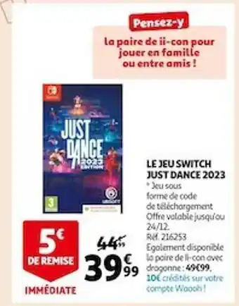 Auchan Le jeu switch just dance 2023 offre