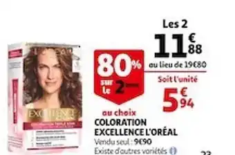 Auchan Coloration excellence l'oréal offre