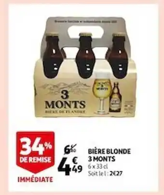 Auchan Bière blonde 3 monts offre