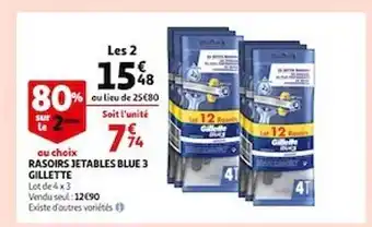 Auchan Rasoirs jetables blue 3 gillette offre