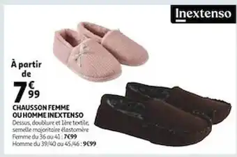 Auchan Chausson femme ou homme inextenso offre