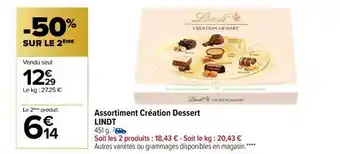 Carrefour Market Assortiment création dessert lindt offre