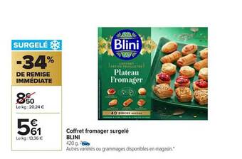 Carrefour Market Coffret fromager surgelé blini offre