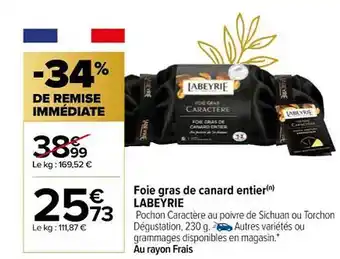 Foie gras de canard entier labeyrie