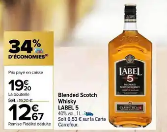 Carrefour Market Blended scotch whisky label 5 offre