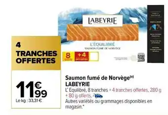 Carrefour Market Saumon fumé de norvège labeyrie offre