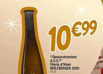 Cora x Carrefour Gewurztraminer a.o.c. féerie d'hiver wolfberger 2020 offre