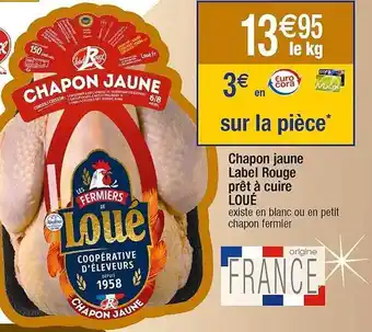Cora x Carrefour Chapon jaune label rouge prêt à cuire loué offre