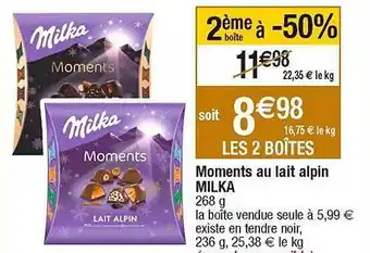 Cora x Carrefour Moments au lait alpin milka offre