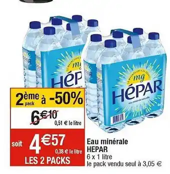 Cora x Carrefour Eau minérale hépar offre