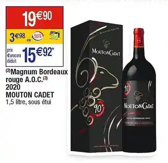Cora x Carrefour Magnum bordeaux rouge a.o.c. 2020 mouton cadet offre
