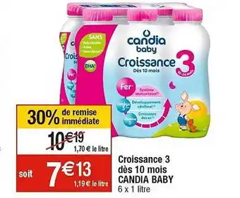 Cora x Carrefour Croissance 3 dès 10 mois candia baby offre