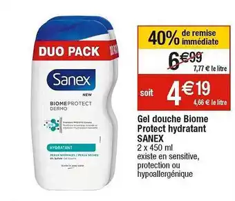 Cora x Carrefour Gel douche biome protect hydratant sanex offre