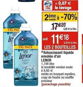 Adoucissant liquide envolée d'air lenor