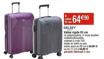 Cora x Carrefour Valise rigide 55 cm delsey paris offre