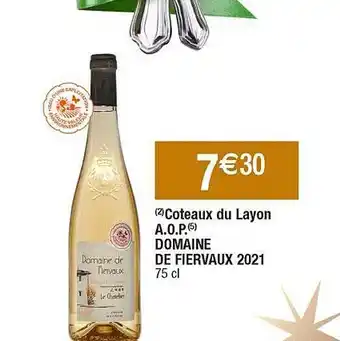 Cora x Carrefour Côteaux du layon a.o.p. domaine de fiervaux 2021 offre