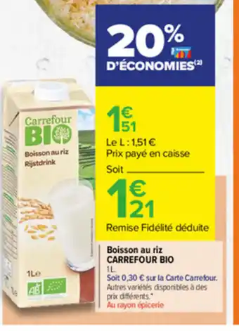 Carrefour Market boisson au riz offre