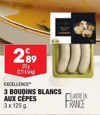 ALDI 3 boudins blancs aux cèpes offre