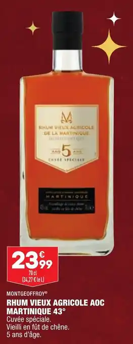 ALDI Rhum vieux agricole aoc martinique 43 offre