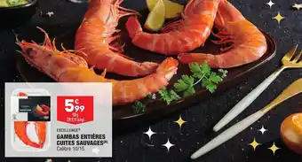 Gambas entières cuites sauvages