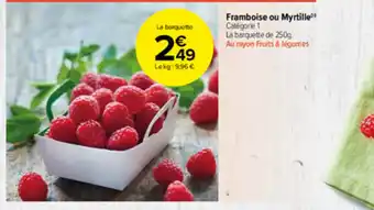Carrefour Market Framboise ou myrtille offre