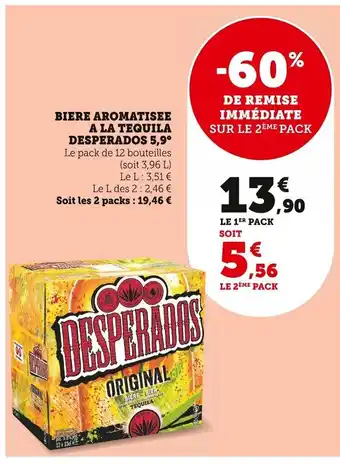 Super U Biere Aromatisee A La Tequila Desperados 5.9 offre