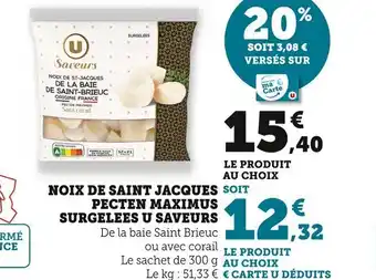 Super U Noix de Saint Jacques Peceten Maximus Surgelees U Saveurs offre