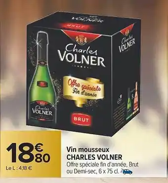 Carrefour Vin mousseux charles volner offre