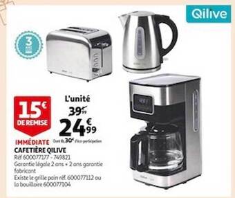 Auchan Cafetière qilive offre