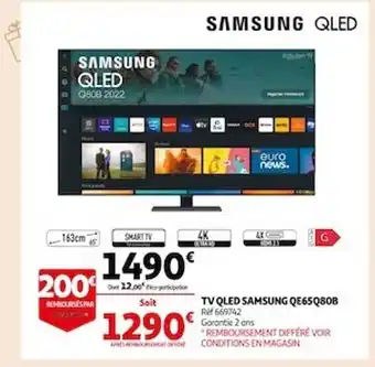 Auchan Tv qled samsung qe65q80b offre