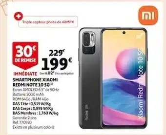 Auchan Smartphone xiaomi redmi note 10 5g offre