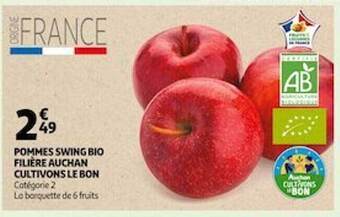 Auchan Pommes swing bio filière auchan cultivons le bon offre