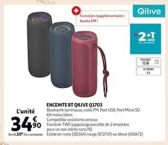 Auchan Enceinte bt qilive q1703 offre