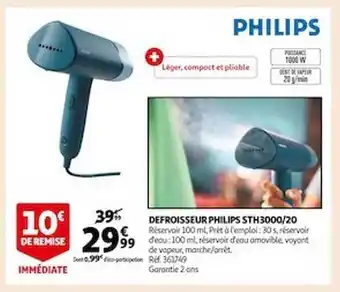 Auchan Défroisseur philips sth3000-20 offre