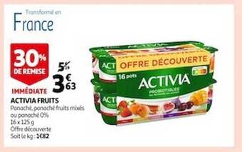 Auchan Activia fruits offre