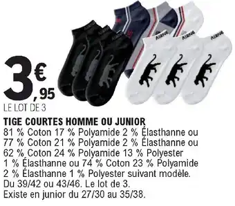 E.Leclerc Tige Courtes Homme Ou Junior offre