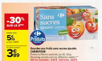 Carrefour Market Gourdes aux fruits sans sucres ajoutés offre