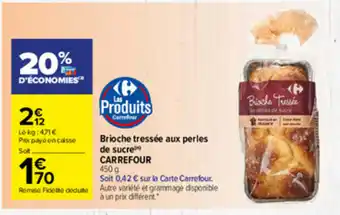 Carrefour Market Brioche tressée au perles de sucre offre