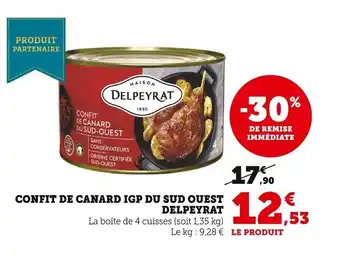 Super U Confit de Canard IGP du Sud Ouest Delpeyrat offre