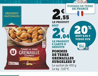 Super U Pommes de Terre Grenailles Surgelees U offre