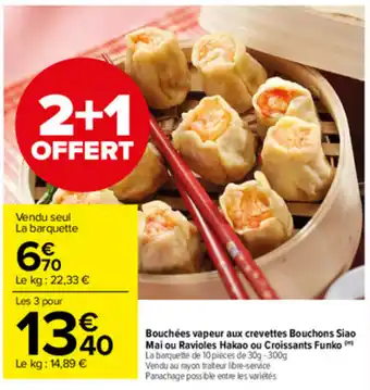 Carrefour Market Bouchées vapeur aux crevettes bouchons siao offre