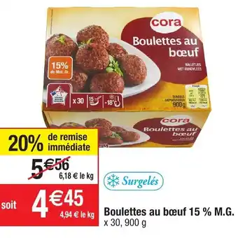 Migros Boulettes Au Bœuf 15 % M.G. offre